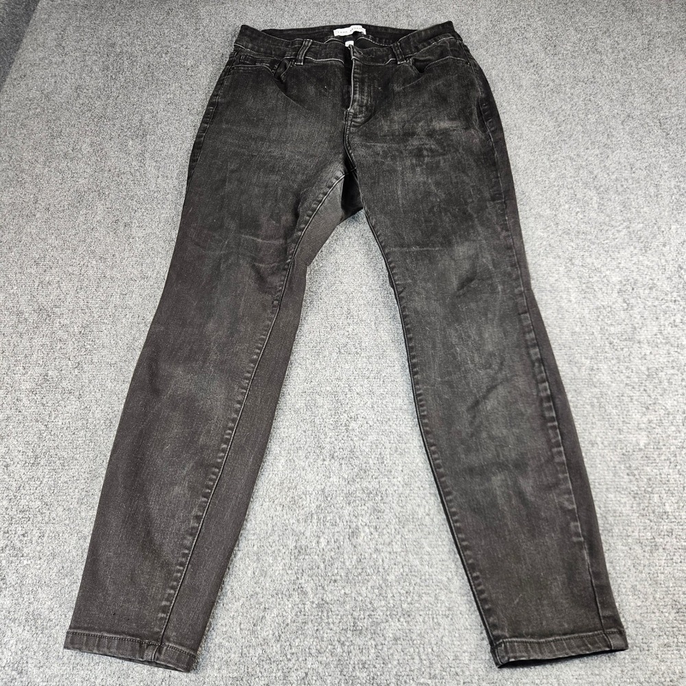Lane Bryant High Rise Skinny Jeans Curvy Fit Flex Magic Waistband Black Size 14